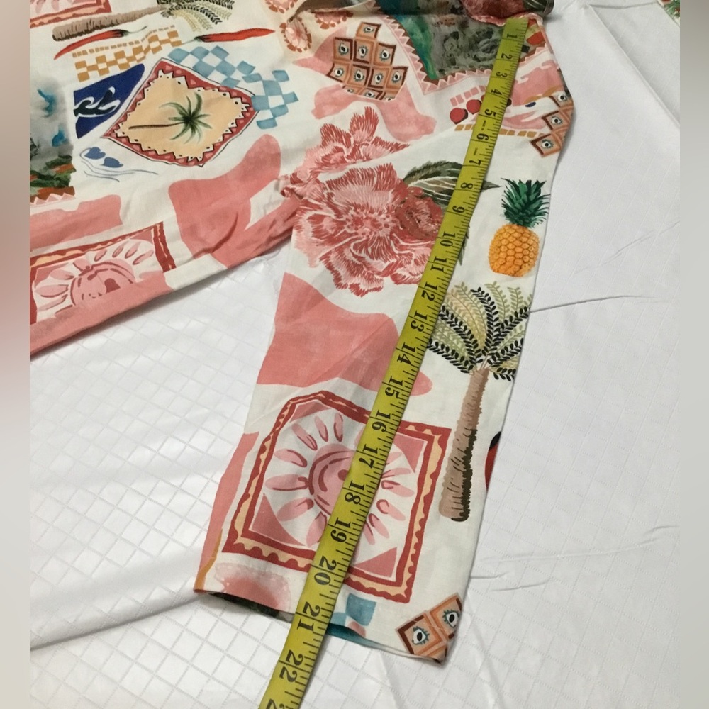 Tropical Patchwork Shift Dress - Cream & Coral - Picture 3 of 16